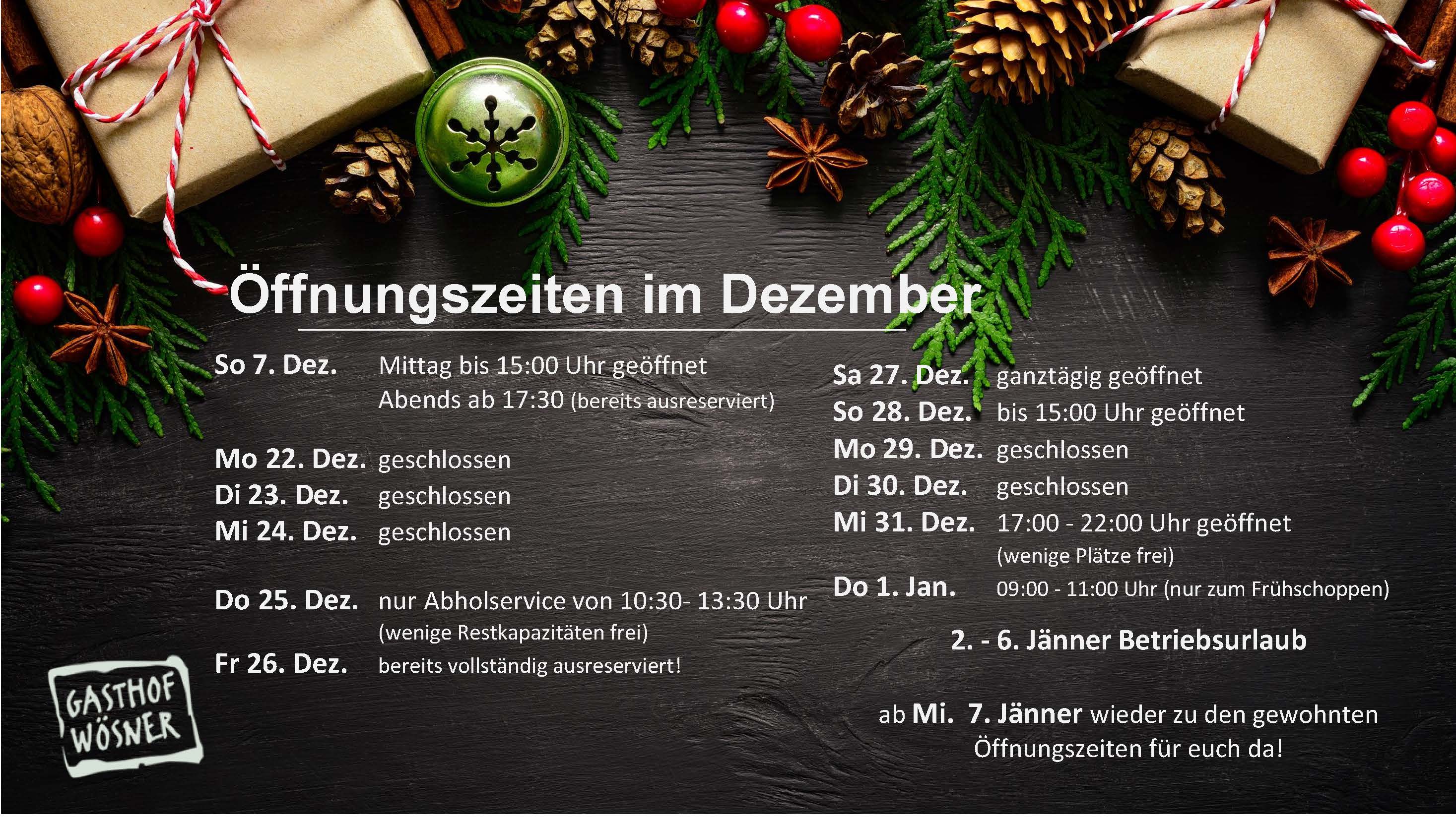 Terminvorschau Dezember 2025